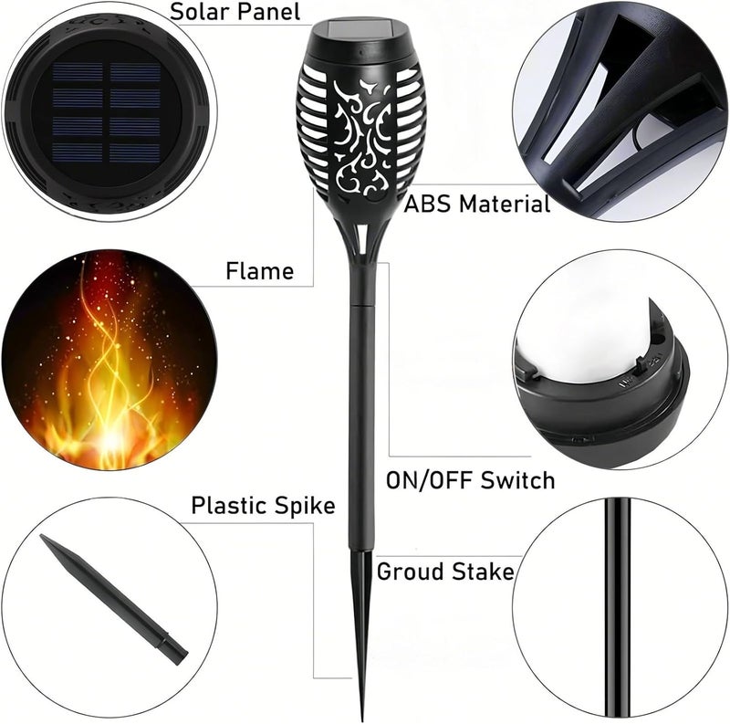 HAKSEIFA 4 Pack Outdoor Solar Flame Light,Solar Lights Outdoor for Garden Decorations with Flickering Flame,IP65 Waterproof Solar Powered Yard Lights Torch Light for Lawn Patio Pathway (Warm White) - Image 5